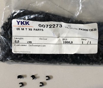 Endstops YKK Black for 6 mm nylon-Metal Zippers, 100 pcs